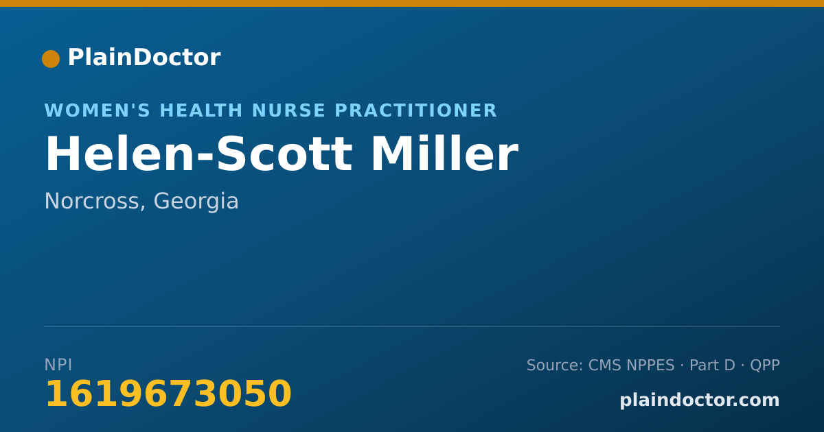 Shareable card for Helen-Scott Miller - Women's Health Nurse Practitioner, Norcross, GA