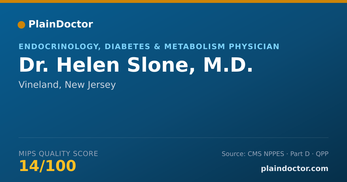 Shareable card for Helen Slone, M.D. - Endocrinology, Diabetes & Metabolism Physician, Vineland, NJ