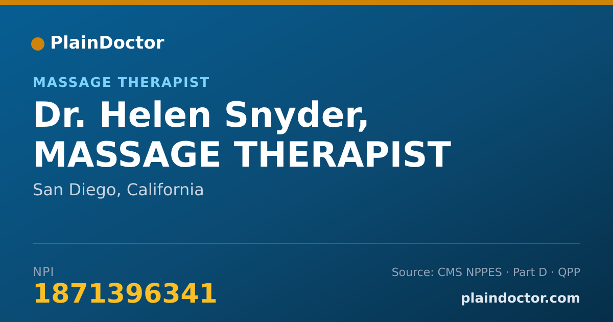 Shareable card for Helen Snyder, MASSAGE THERAPIST - Massage Therapist, San Diego, CA
