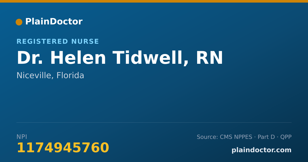 Shareable card for Helen Tidwell, RN - Registered Nurse, Niceville, FL