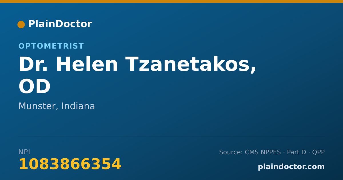 Shareable card for Helen Tzanetakos, OD - Optometrist, Munster, IN