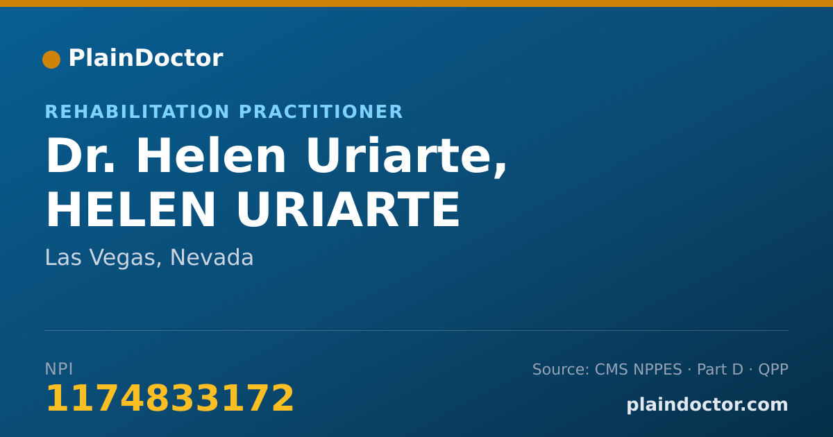 Shareable card for Helen Uriarte, HELEN URIARTE - Rehabilitation Practitioner, Las Vegas, NV