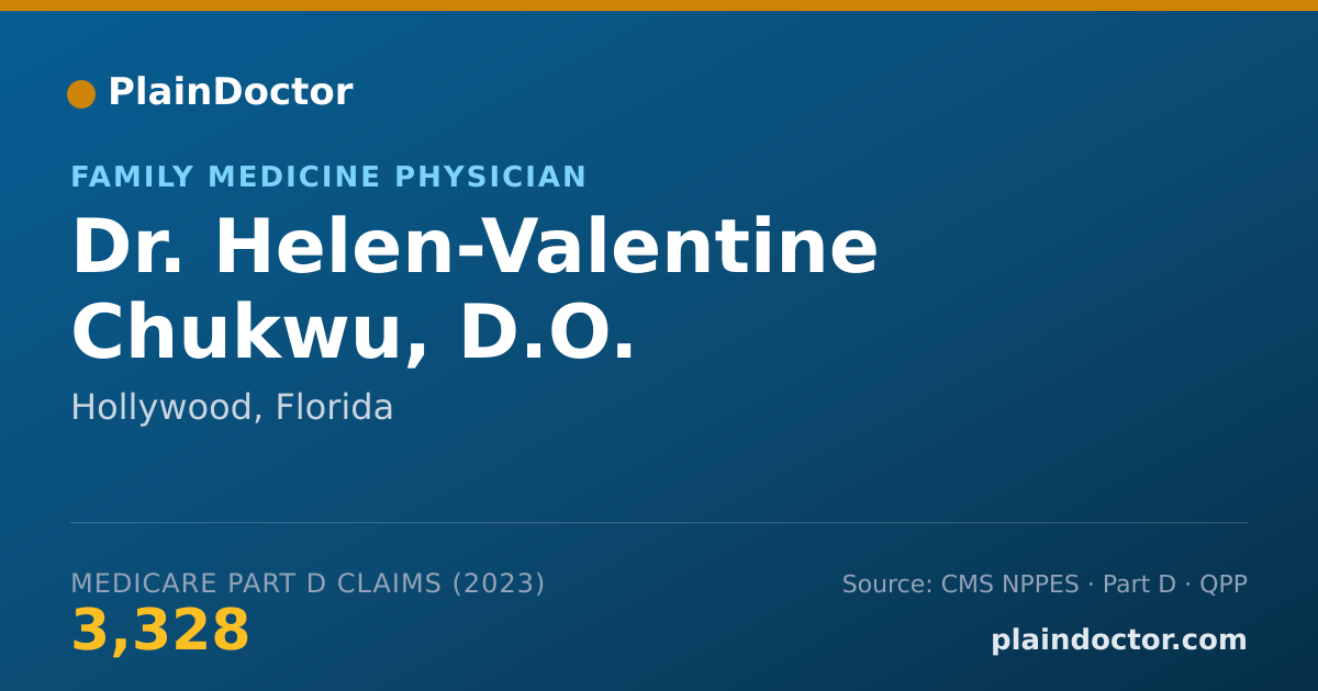Shareable card for Helen-Valentine Chukwu, D.O. - Family Medicine Physician, Hollywood, FL