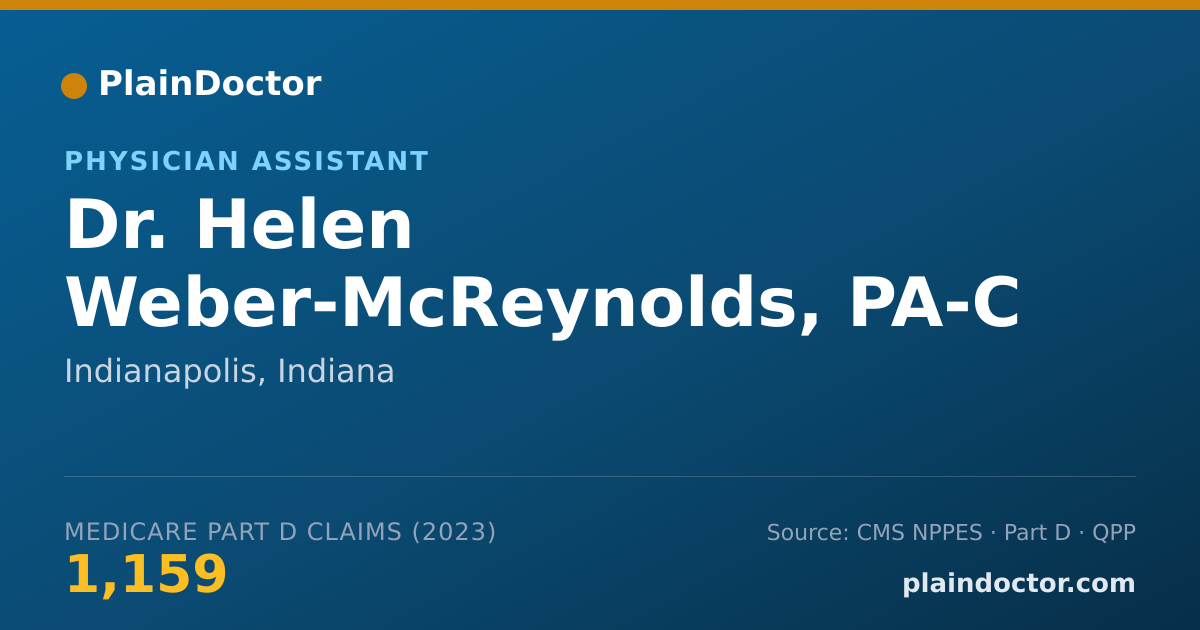 Shareable card for Helen Weber-McReynolds, PA-C - Physician Assistant, Indianapolis, IN
