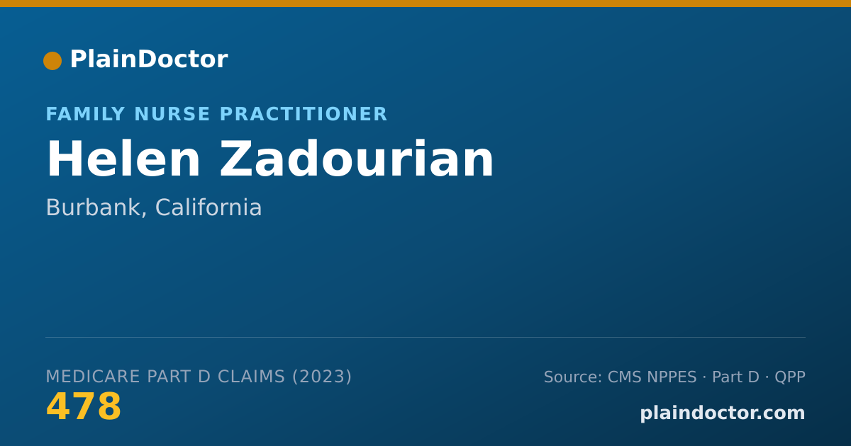 Shareable card for Helen Zadourian - Family Nurse Practitioner, Burbank, CA