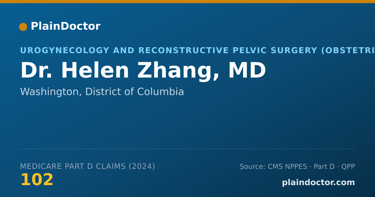 Shareable card for Helen Zhang, MD - Urogynecology and Reconstructive Pelvic Surgery (Obstetrics & Gynecology) Physician, Washington, DC