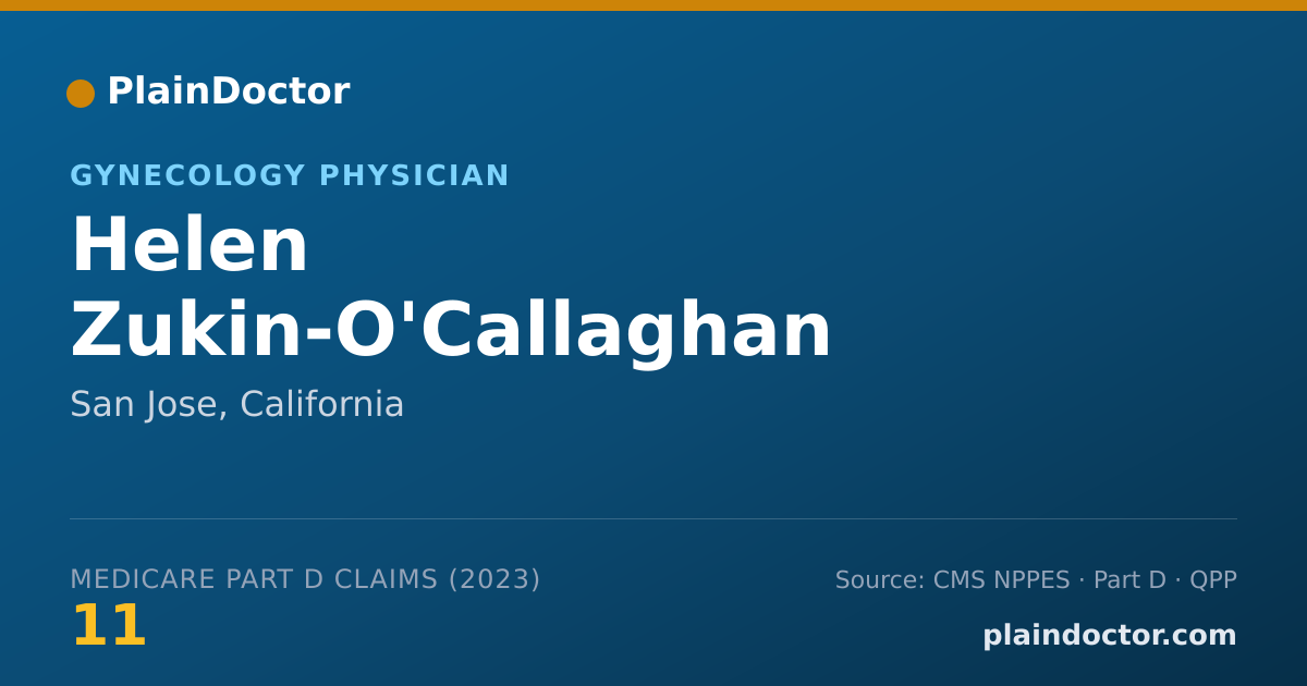 Shareable card for Helen Zukin-O'Callaghan - Gynecology Physician, San Jose, CA