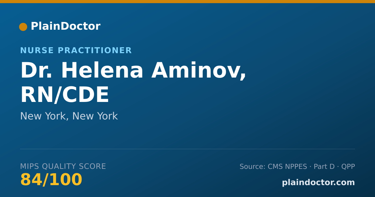 Shareable card for Helena Aminov, RN/CDE - Nurse Practitioner, New York, NY