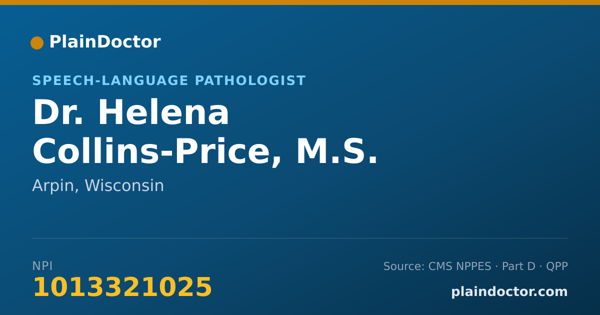 Shareable card for Helena Collins-Price, M.S. - Speech-Language Pathologist, Arpin, WI