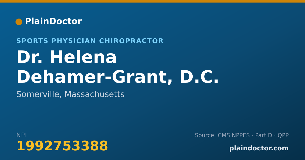 Shareable card for Helena Dehamer-Grant, D.C. - Sports Physician Chiropractor, Somerville, MA