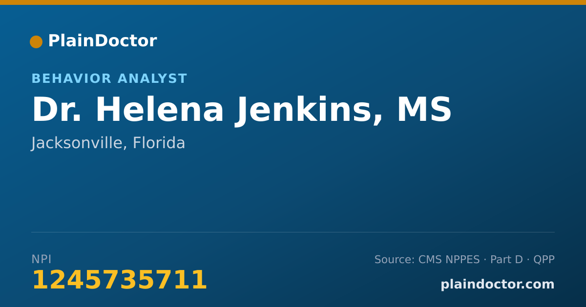 Shareable card for Helena Jenkins, MS - Behavior Analyst, Jacksonville, FL
