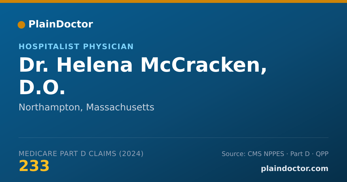Shareable card for Helena McCracken, D.O. - Hospitalist Physician, Northampton, MA