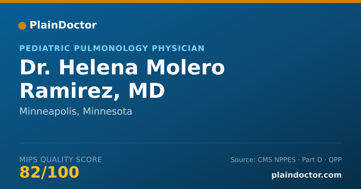 Shareable card for Helena Molero Ramirez, MD - Pediatric Pulmonology Physician, Minneapolis, MN