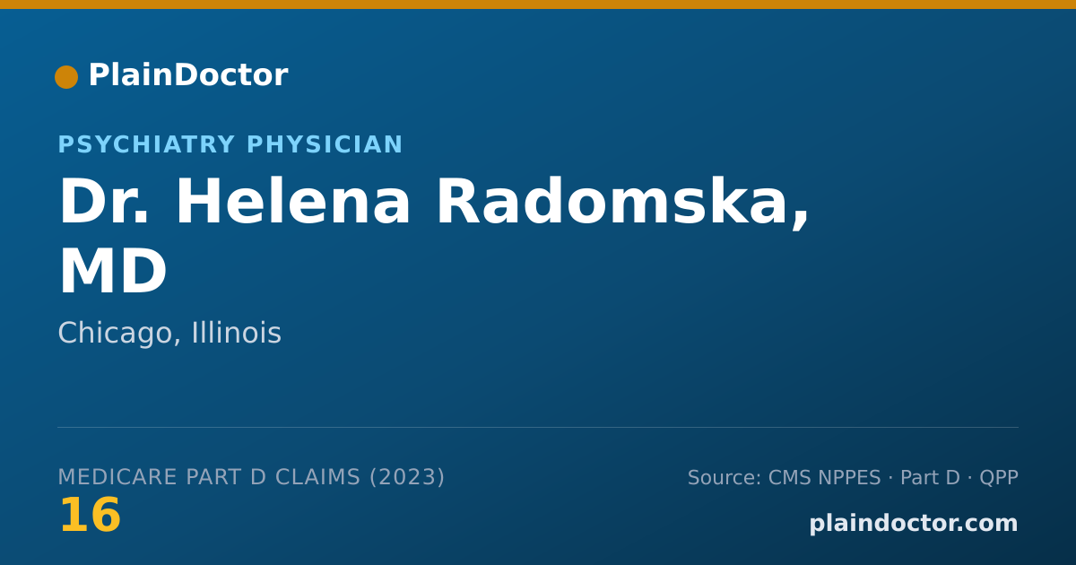 Shareable card for Helena Radomska, MD - Psychiatry Physician, Chicago, IL