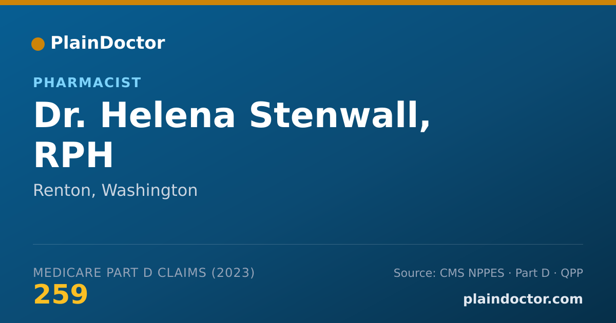 Shareable card for Helena Stenwall, RPH - Pharmacist, Renton, WA