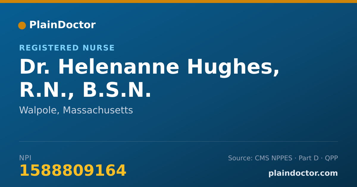 Shareable card for Helenanne Hughes, R.N., B.S.N. - Registered Nurse, Walpole, MA