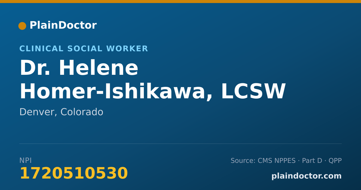 Shareable card for Helene Homer-Ishikawa, LCSW - Clinical Social Worker, Denver, CO