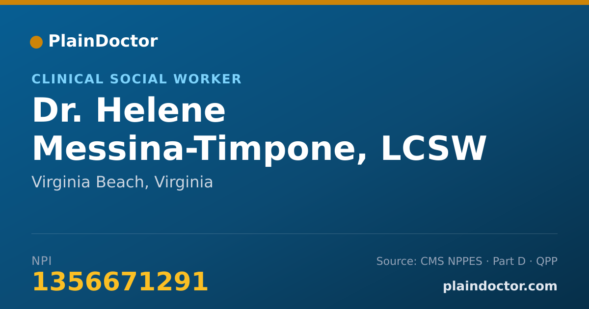Shareable card for Helene Messina-Timpone, LCSW - Clinical Social Worker, Virginia Beach, VA