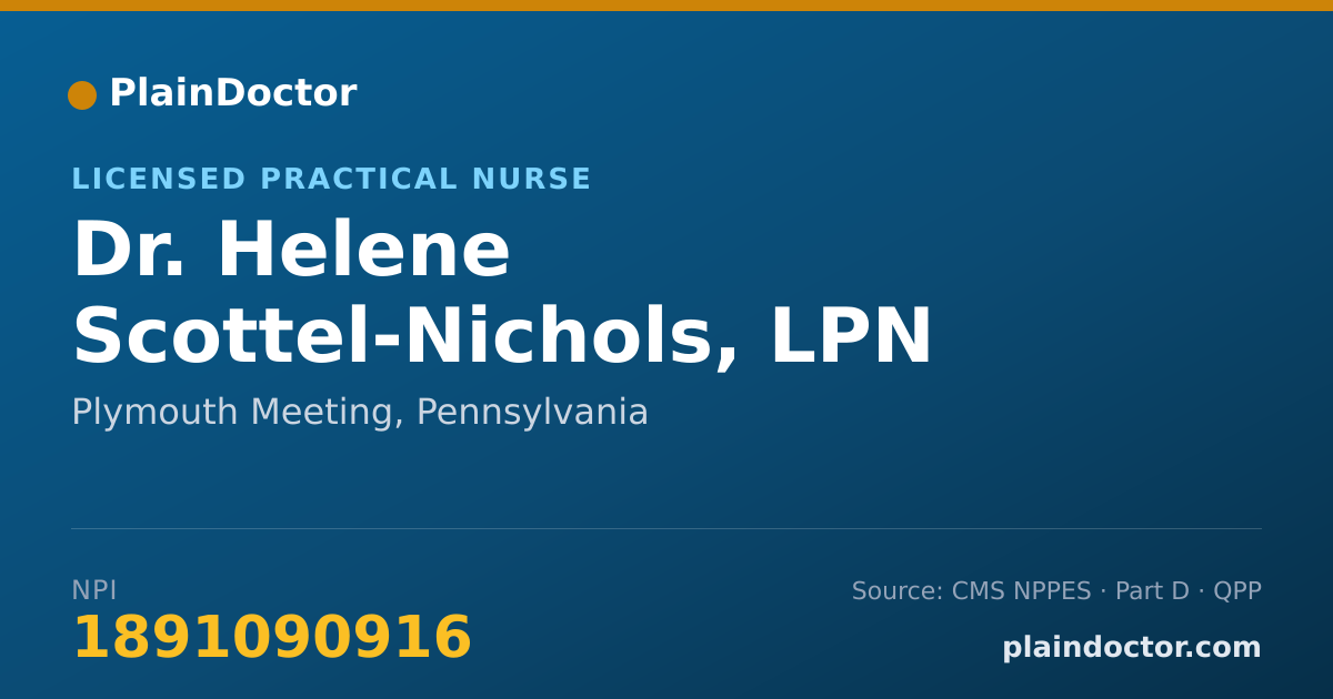 Shareable card for Helene Scottel-Nichols, LPN - Licensed Practical Nurse, Plymouth Meeting, PA