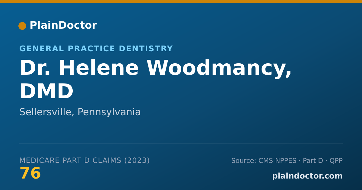 Shareable card for Helene Woodmancy, DMD - General Practice Dentistry, Sellersville, PA