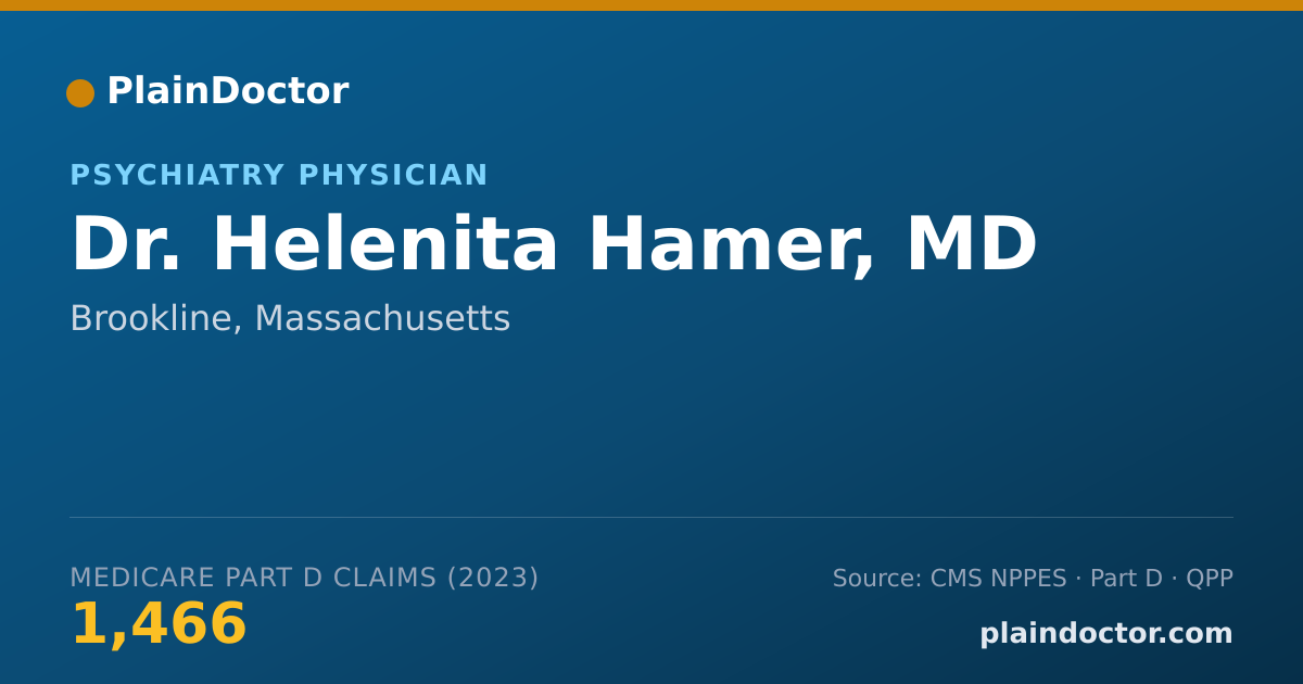 Shareable card for Helenita Hamer, MD - Psychiatry Physician, Brookline, MA