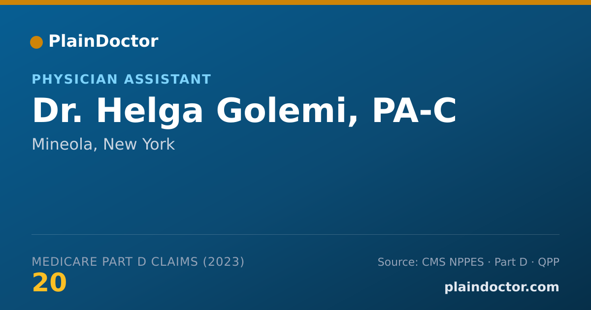 Shareable card for Helga Golemi, PA-C - Physician Assistant, Mineola, NY