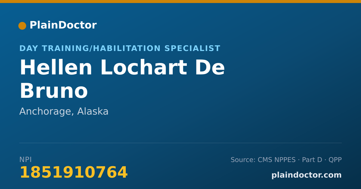 Shareable card for Hellen Lochart De Bruno - Day Training/Habilitation Specialist, Anchorage, AK