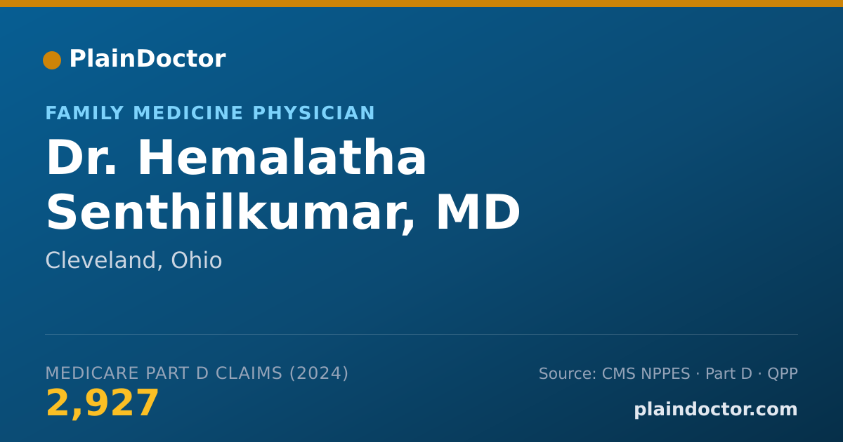 Shareable card for Hemalatha Senthilkumar, MD - Family Medicine Physician, Cleveland, OH
