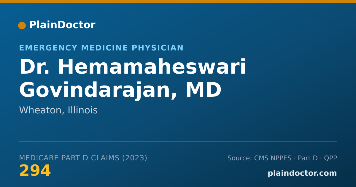 Shareable card for Hemamaheswari Govindarajan, MD - Emergency Medicine Physician, Wheaton, IL