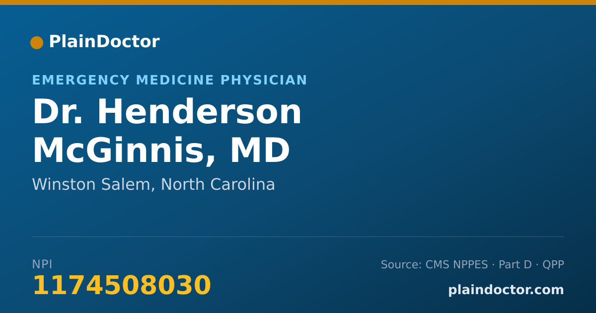 Shareable card for Henderson McGinnis, MD - Emergency Medicine Physician, Winston Salem, NC
