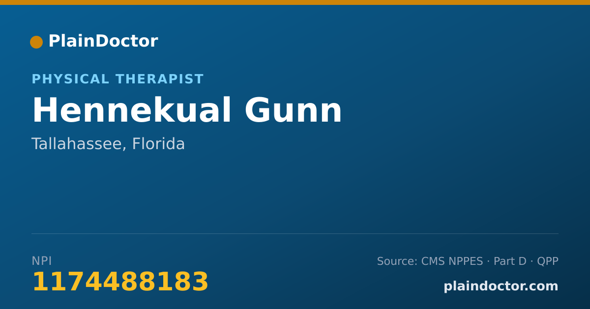 Shareable card for Hennekual Gunn - Physical Therapist, Tallahassee, FL