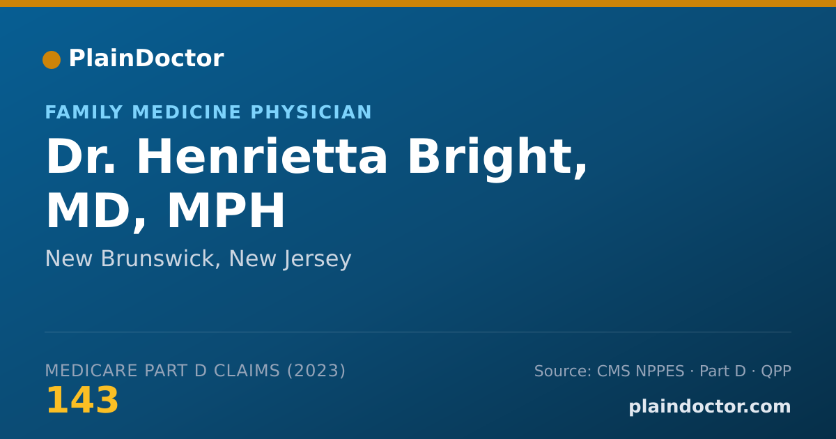 Shareable card for Henrietta Bright, MD, MPH - Family Medicine Physician, New Brunswick, NJ