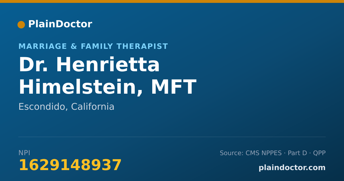 Shareable card for Henrietta Himelstein, MFT - Marriage & Family Therapist, Escondido, CA
