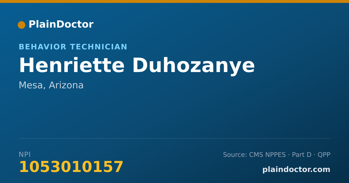 Shareable card for Henriette Duhozanye - Behavior Technician, Mesa, AZ