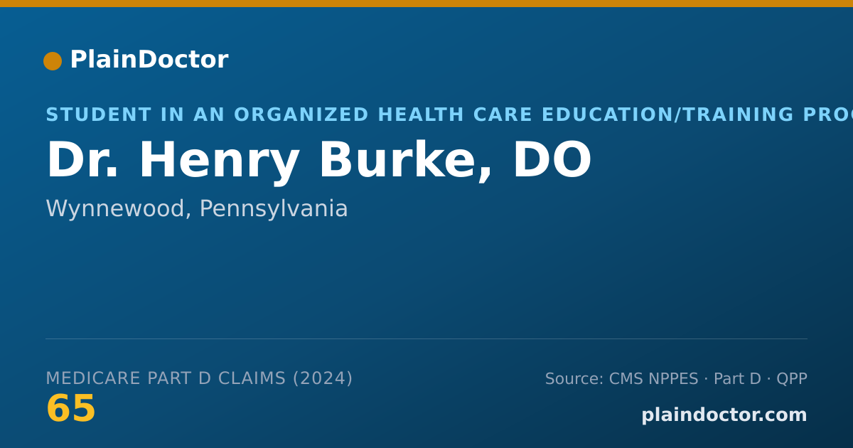 Shareable card for Henry Burke, DO - Student in an Organized Health Care Education/Training Program, Wynnewood, PA