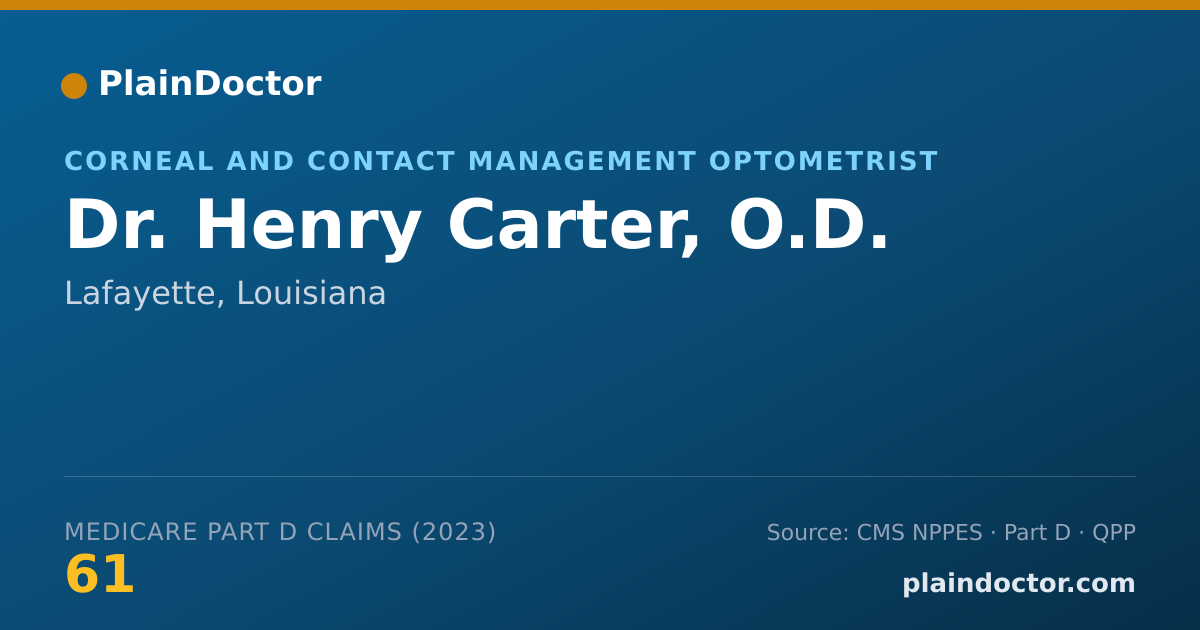 Shareable card for Henry Carter, O.D. - Corneal and Contact Management Optometrist, Lafayette, LA