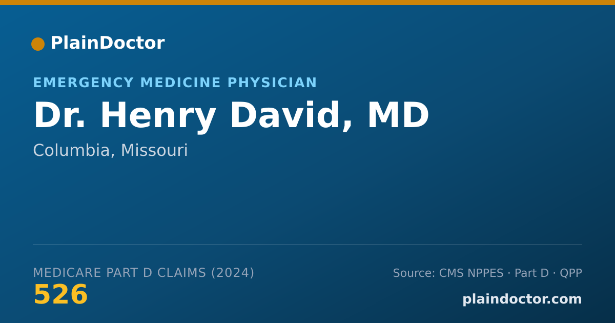 Shareable card for Henry David, MD - Emergency Medicine Physician, Columbia, MO