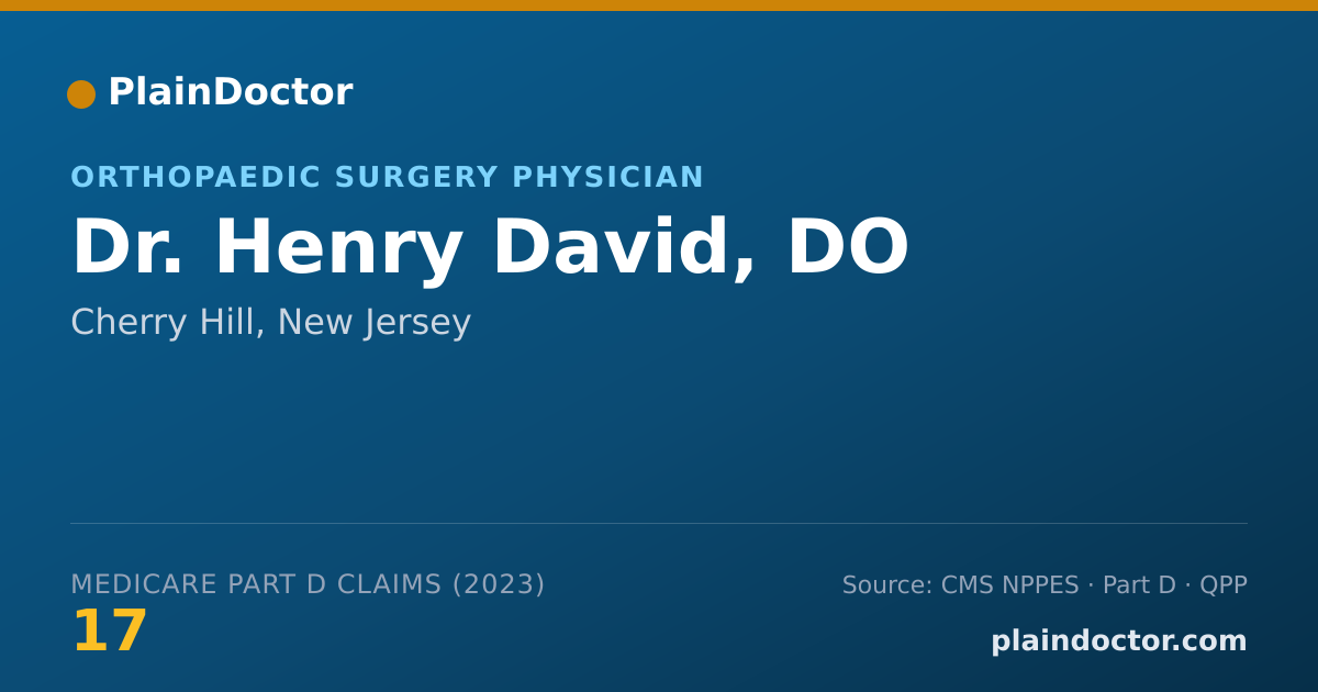 Shareable card for Henry David, DO - Orthopaedic Surgery Physician, Cherry Hill, NJ