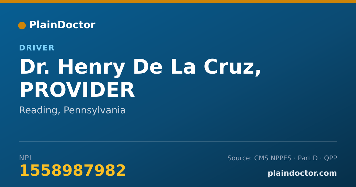 Shareable card for Henry De La Cruz, PROVIDER - Driver, Reading, PA