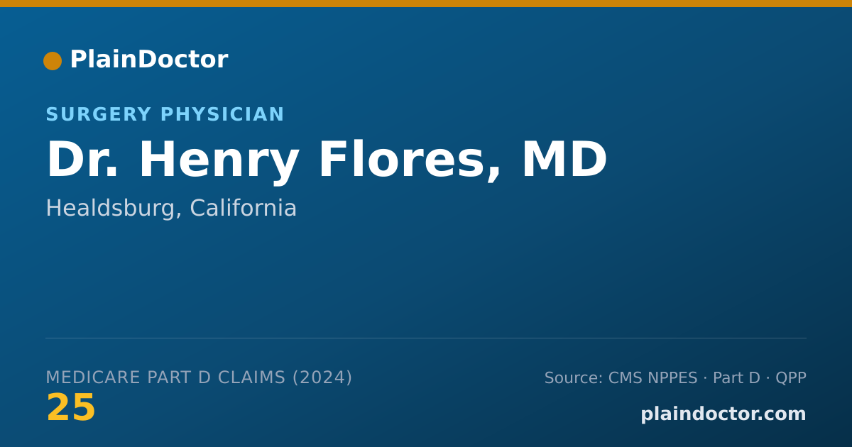 Shareable card for Henry Flores, MD - Surgery Physician, Healdsburg, CA