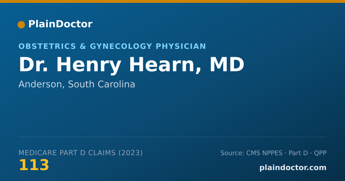 Shareable card for Henry Hearn, MD - Obstetrics & Gynecology Physician, Anderson, SC