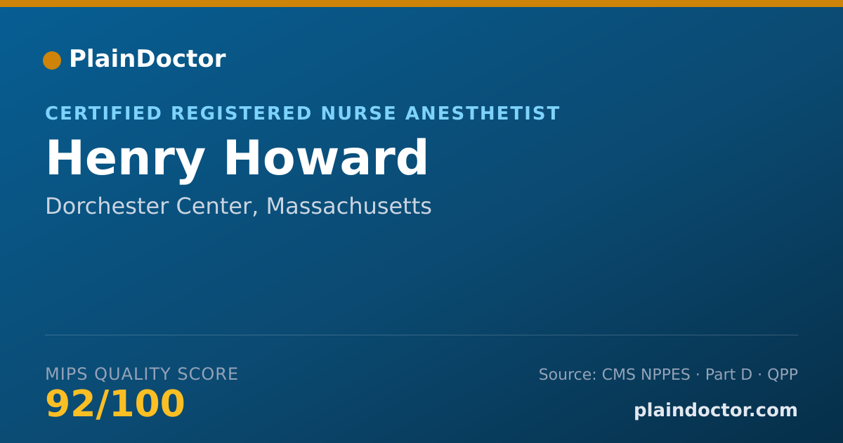 Shareable card for Henry Howard - Certified Registered Nurse Anesthetist, Dorchester Center, MA
