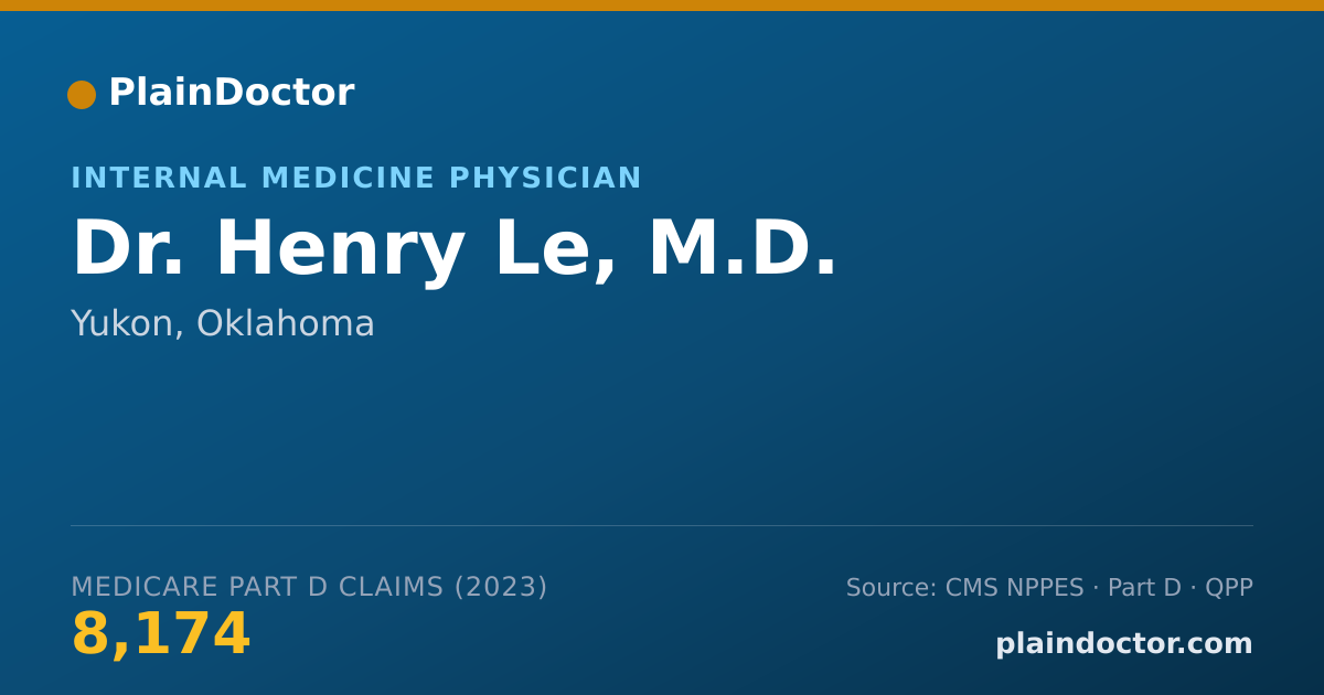 Shareable card for Henry Le, M.D. - Internal Medicine Physician, Yukon, OK