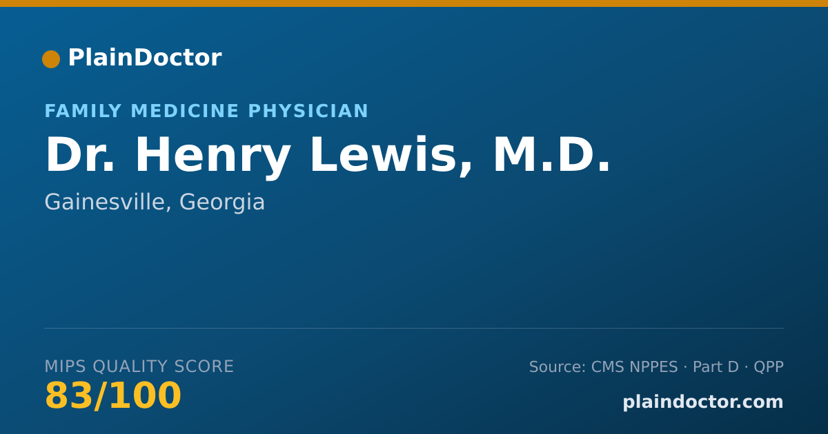 Shareable card for Henry Lewis, M.D. - Family Medicine Physician, Gainesville, GA