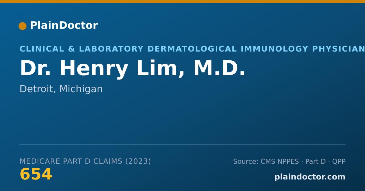 Shareable card for Henry Lim, M.D. - Clinical & Laboratory Dermatological Immunology Physician, Detroit, MI