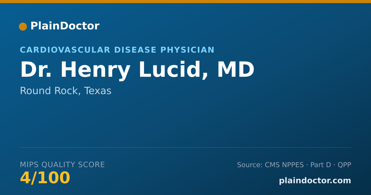 Shareable card for Henry Lucid, MD - Cardiovascular Disease Physician, Round Rock, TX