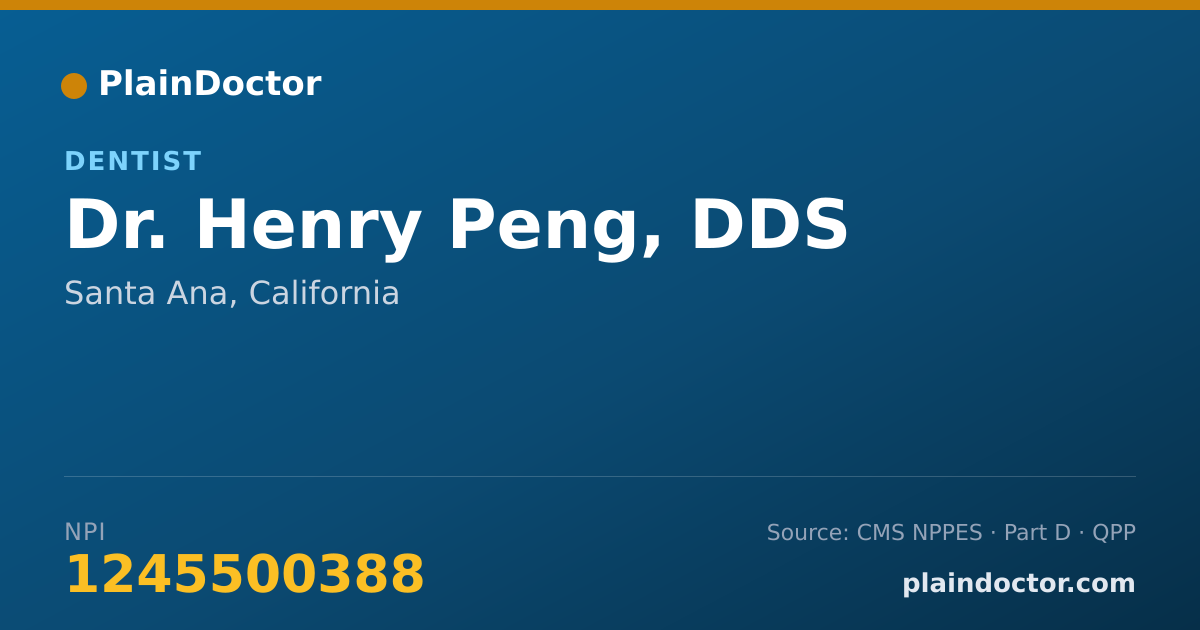 Shareable card for Henry Peng, DDS - Dentist, Santa Ana, CA