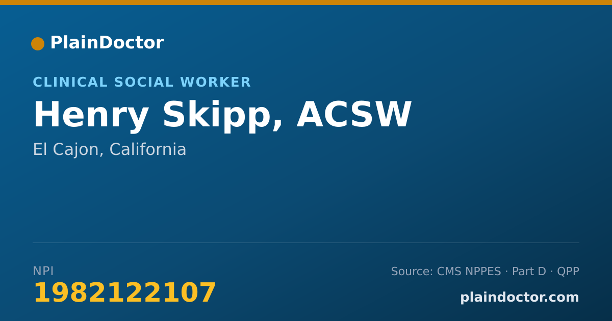 Shareable card for Henry Skipp, ACSW - Clinical Social Worker, El Cajon, CA