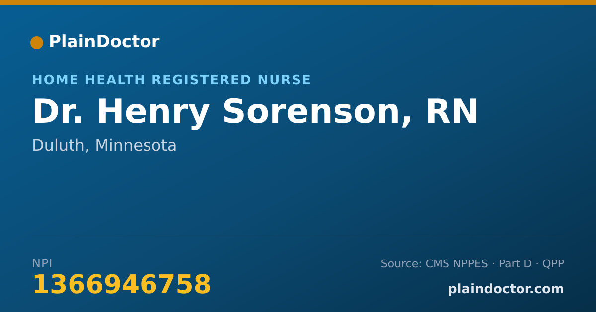Shareable card for Henry Sorenson, RN - Home Health Registered Nurse, Duluth, MN