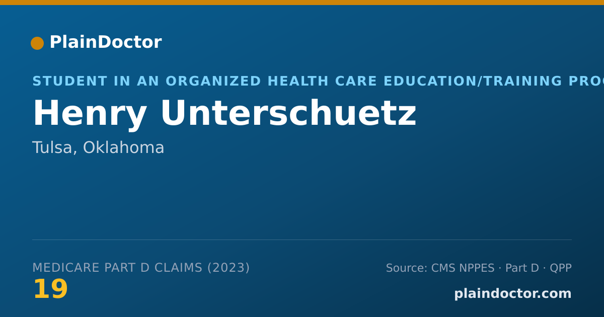 Shareable card for Henry Unterschuetz - Student in an Organized Health Care Education/Training Program, Tulsa, OK